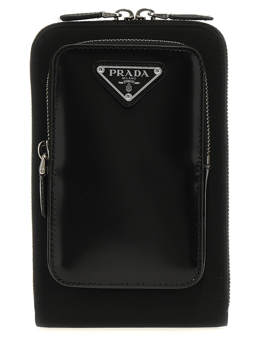 ショルダーバッグ PRADA BLACK RE-NYLON AND LEATHER CROSSBODY BAG Prada Black Re-nylon Crossbody Bag for Men Online USA at