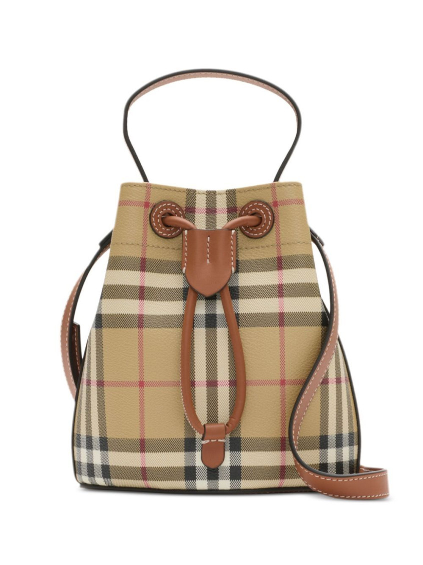 Burberry Mini Bucket Bag With Tb Logo Women In Beige