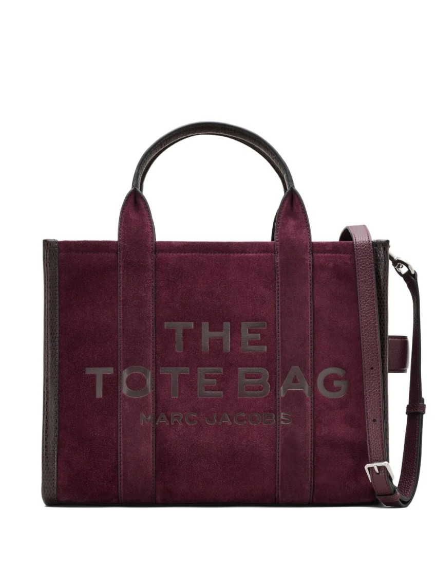 Marc Jacobs Women Dark Plum The Logo Medium Tote, Onesize Luxury Totes For Women Darveys In Burgundy