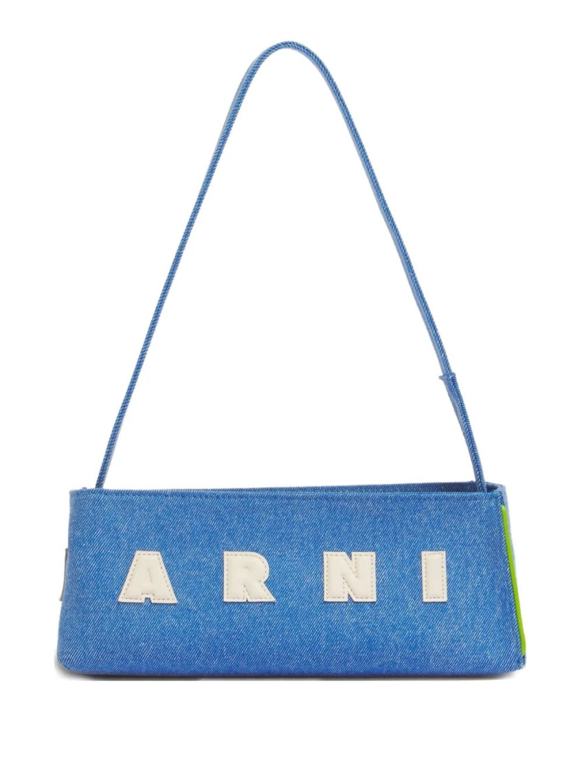 Marni Denim Shoulder Museo Shoulder Bag In Blue