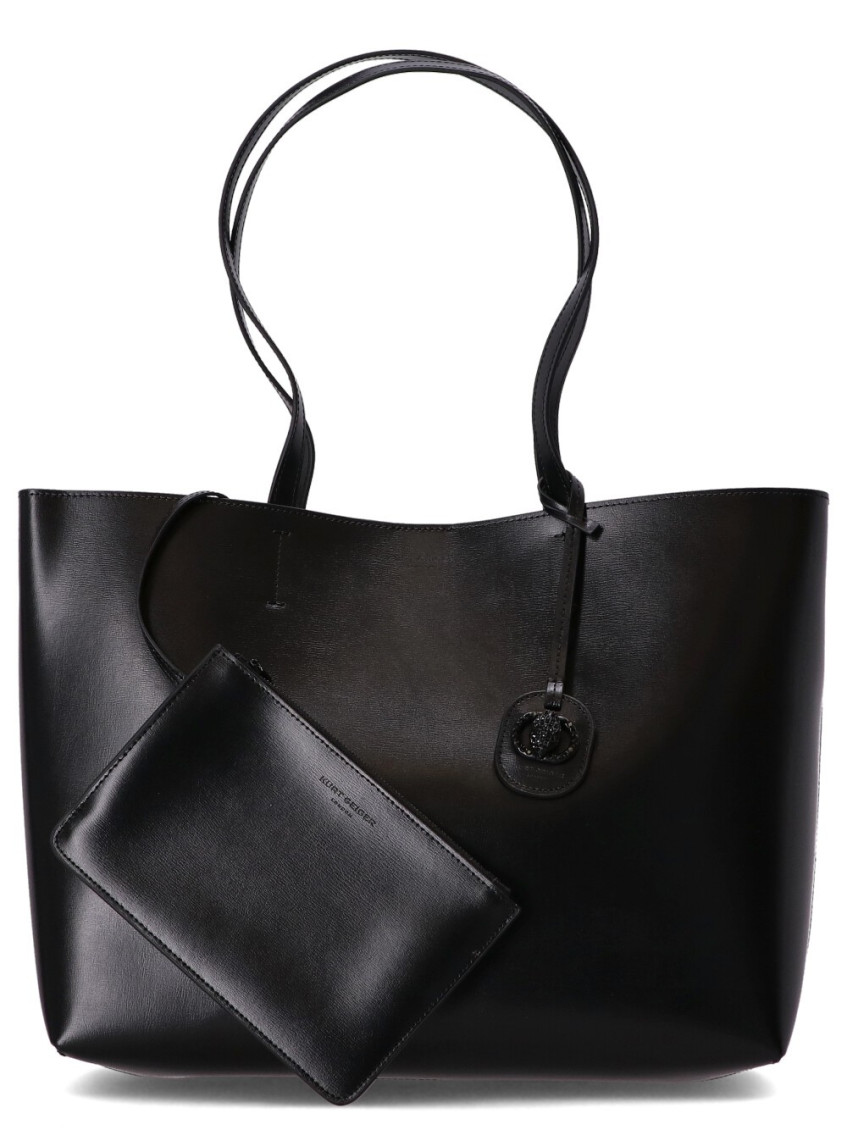 Kurt Geiger Leather Tote Bag Embellished Detail In Black