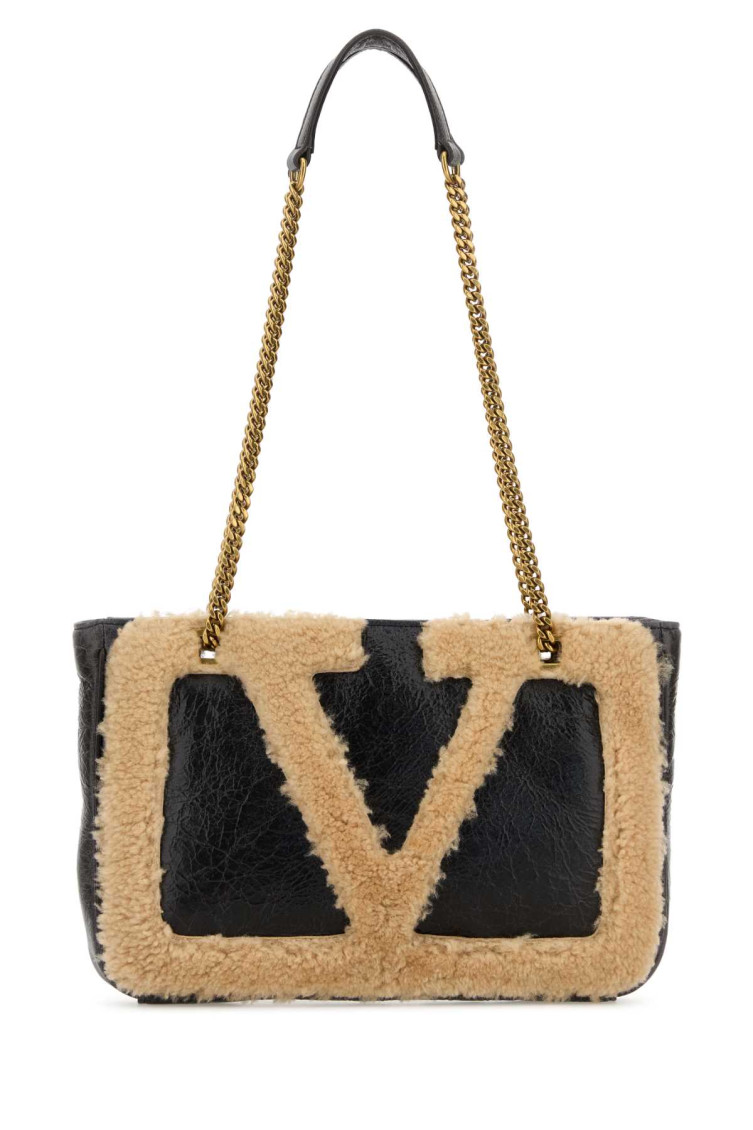 Valentino Leather Superstar Shoulder Bag With Chain Strap In Multi