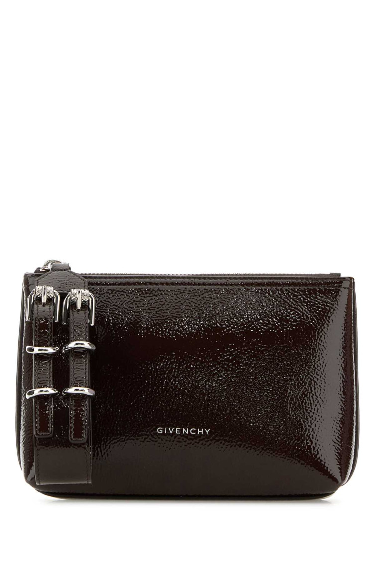 Shop Givenchy Dark Brown Voyou Clutch