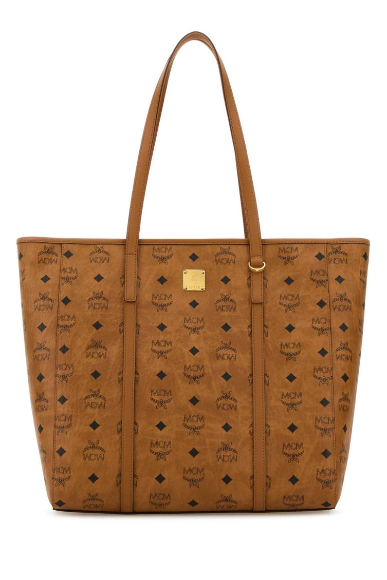 Mcm Women Printed Canvas Medium Toni Shopping Bag In Brown
