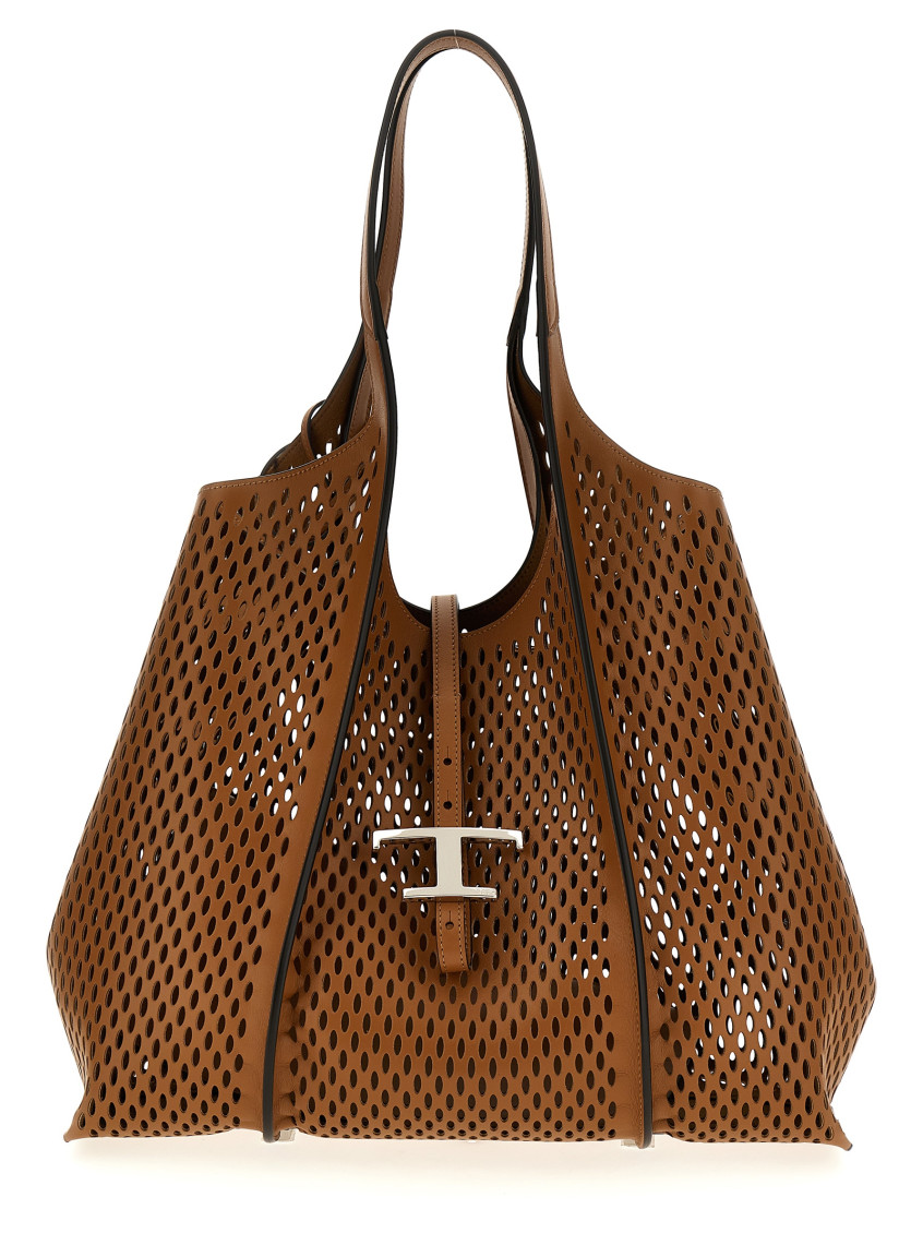Tod's Brown Medium T Timless Tote Bag In Brown
