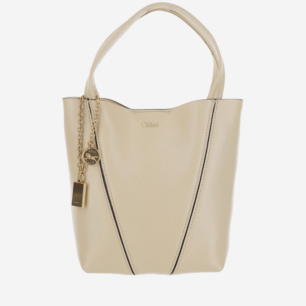Chloé Spin Shoulder Bag In Beige
