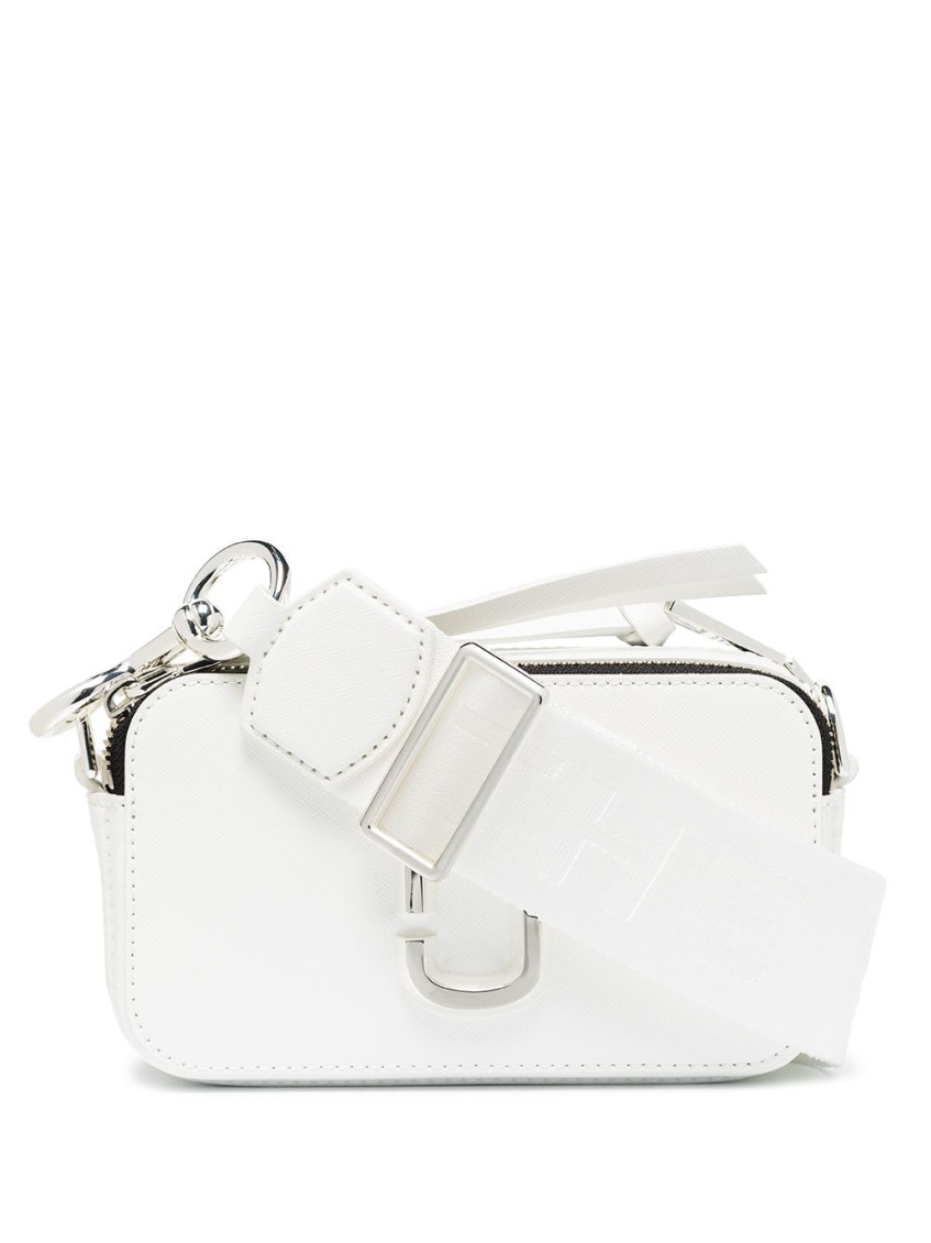 Marc Jacobs Rectangular White Leather Bag With Detachable Strap