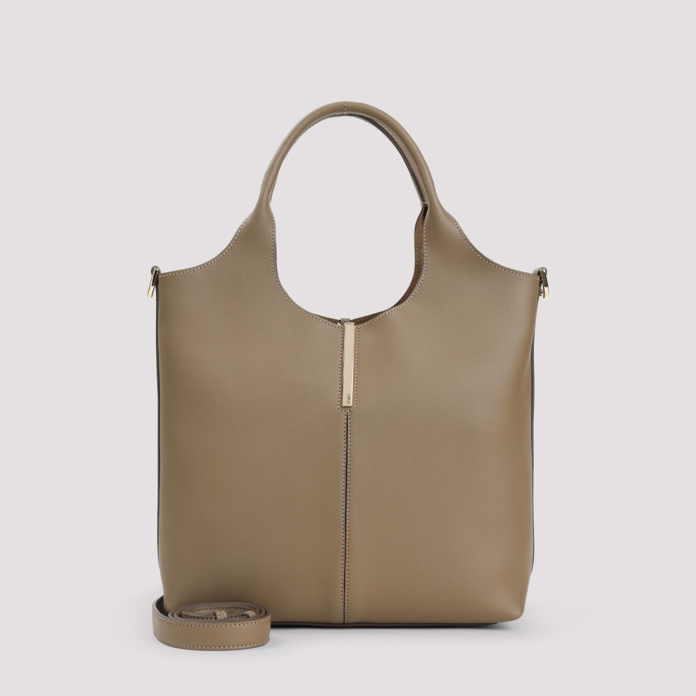 Tod's Taupe Leather Mini Tote Bag