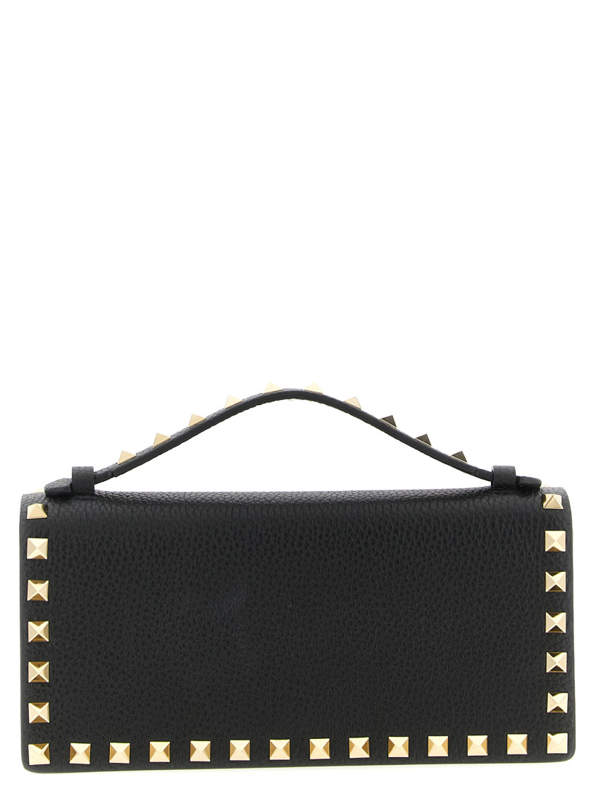 Valentino Black Rockstud Crossbody Bag In Black