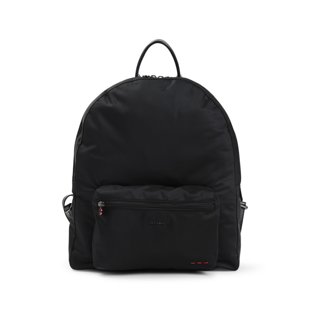 Kiton Versatile Backpack With Front Zip Pocket In Black