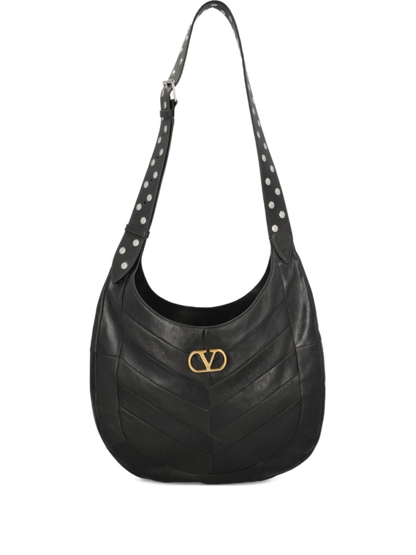 Valentino Womens Nero Hoboho Medium Leather Shoulder Bag In Black