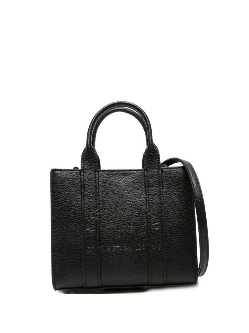 Karl Lagerfeld Black Rue St-guillaume Mini Tote In Black