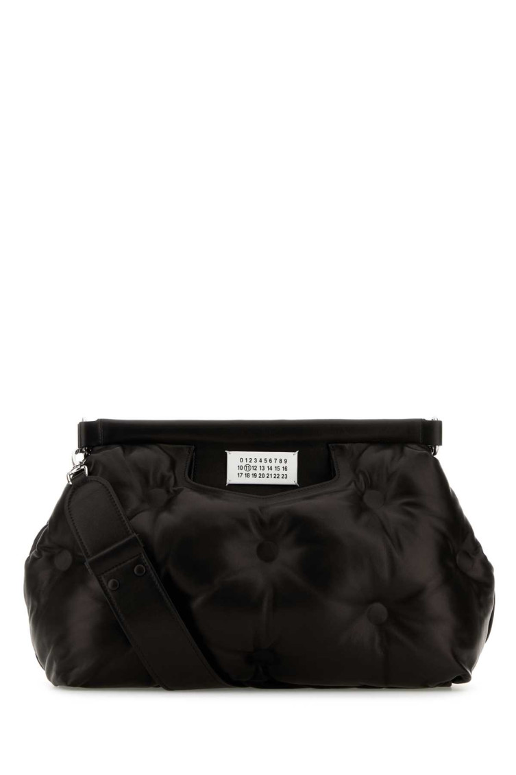 Maison Margiela Medium Quilted Rectangular Top Handle Shoulder Bag In Black