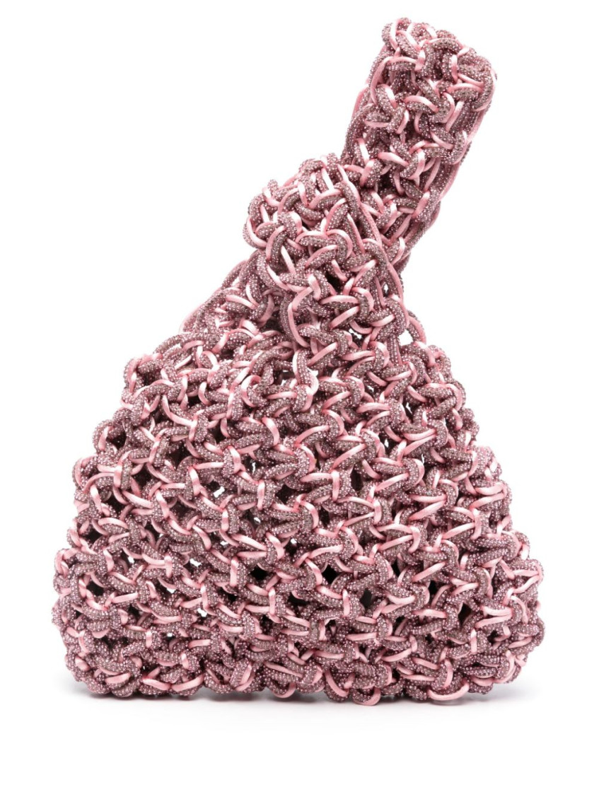 Shop Hibourama Pink Niky Knot Clutch