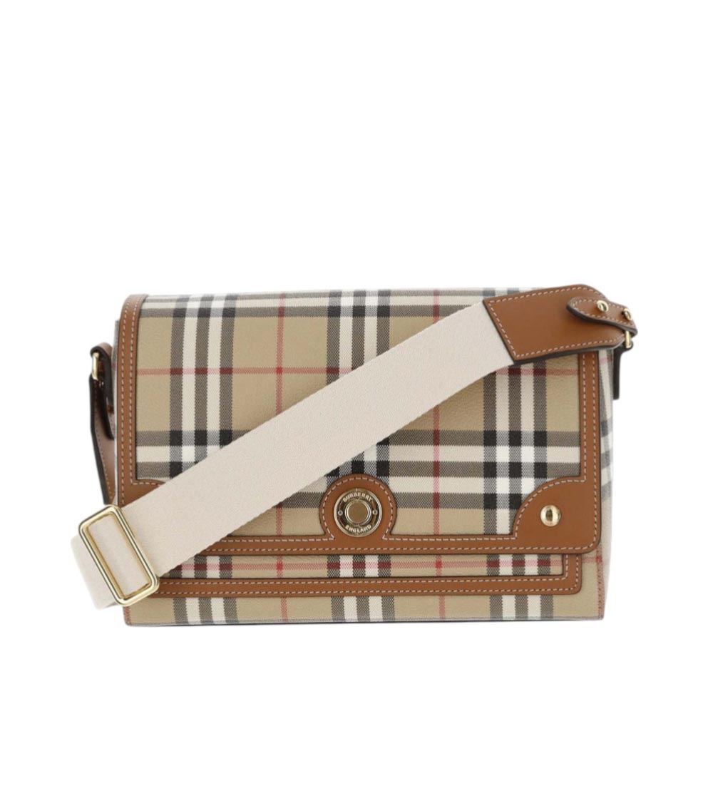 Burberry Shoulder Bag With Check Pattern In Beige