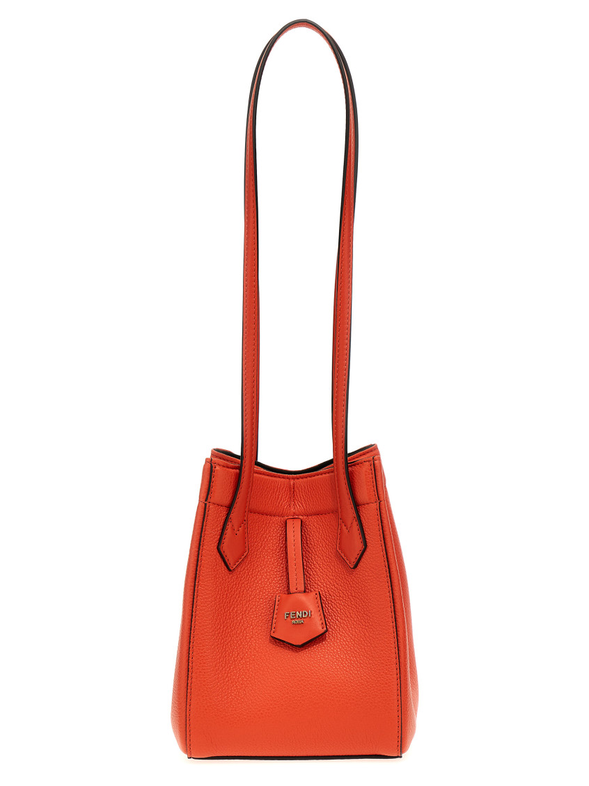 Fendi Red Leather Mini Bag That Can Be Transformed In Orange