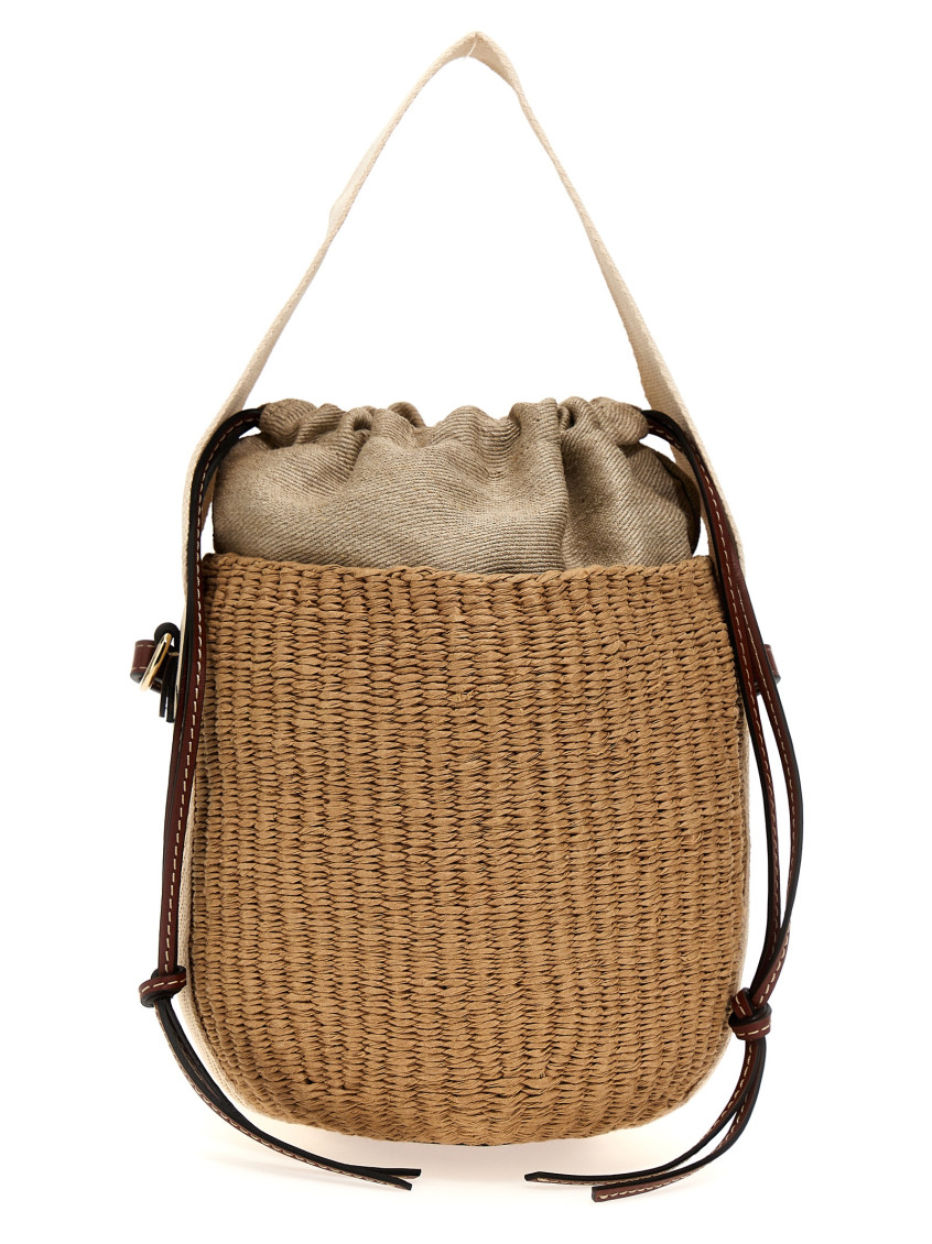Chloé 'woody' Small Bucket Bag In Beige