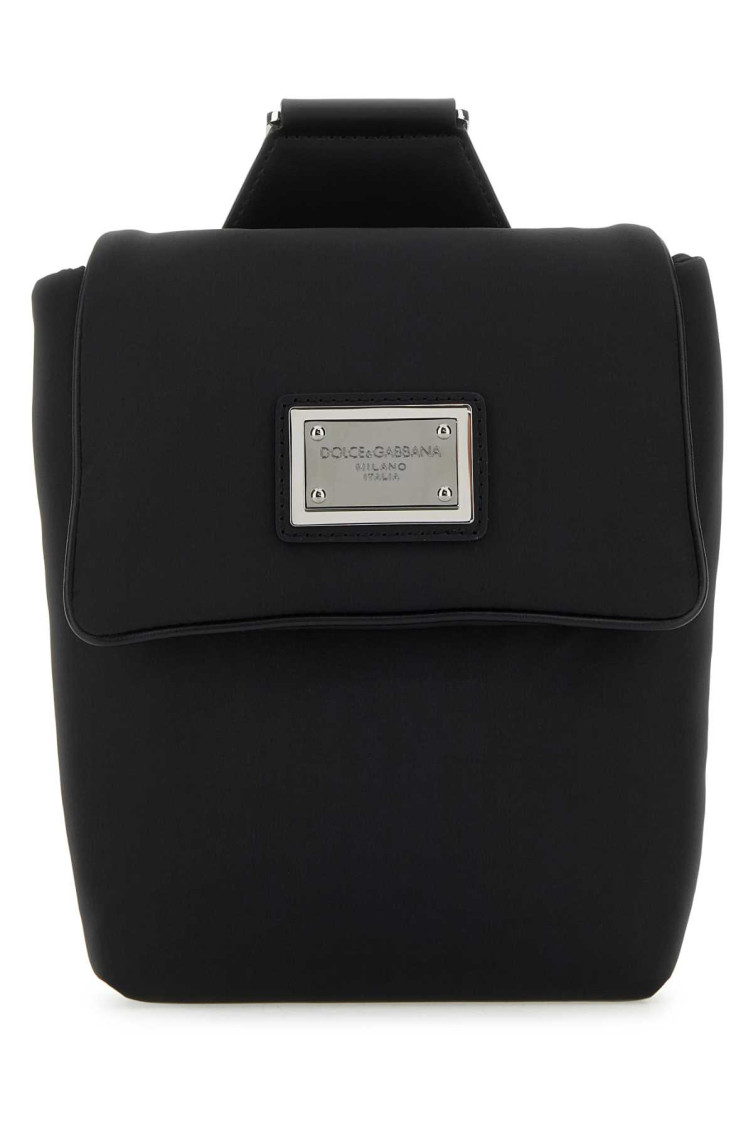 Dolce & Gabbana Black logo-plaque crossbody bag for Men