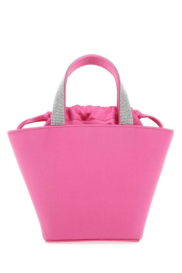 Amina Muaddi Women Fuchsia Satin Rih Handbag In Fuchsia