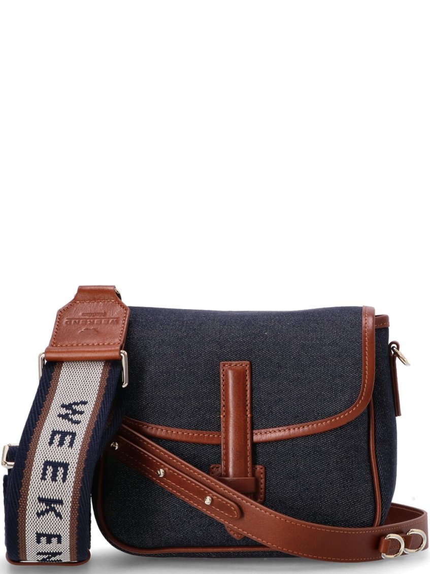 Max Mara Denim Gapdenim Crossbody Bag In Blue