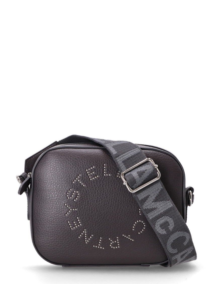 Stella Mccartney Dark Grey Logo Crossbody Bag In Pattern
