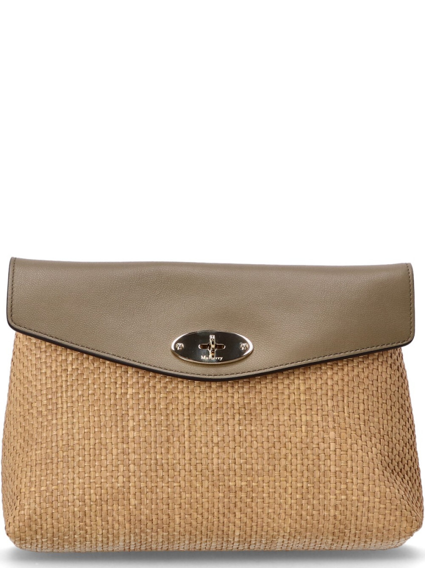 Mulberry Beige Darley Clutch In Purple