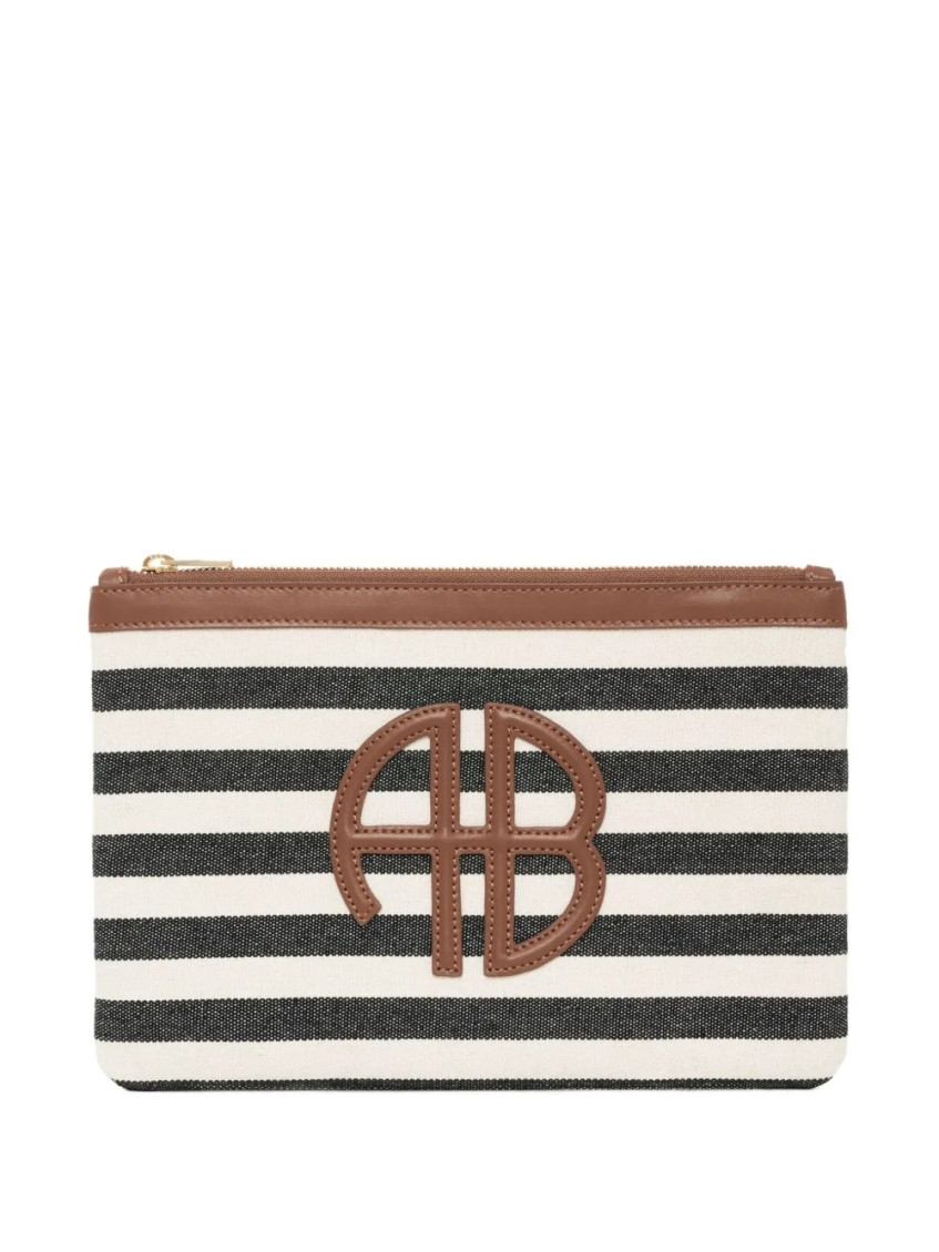 Anine Bing Blackwhite Lili Clutch In Brown