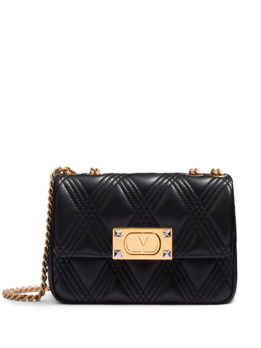 Valentino Garavani Women Quiltie 67 Small Leather Shoulder Bag In Black