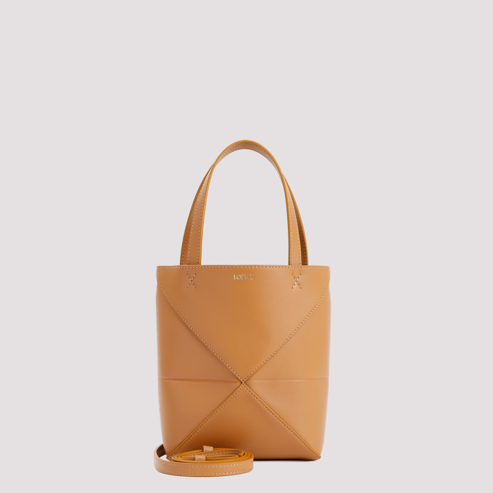 Loewe Brown Puzzle Fold Mini Tote In Brown
