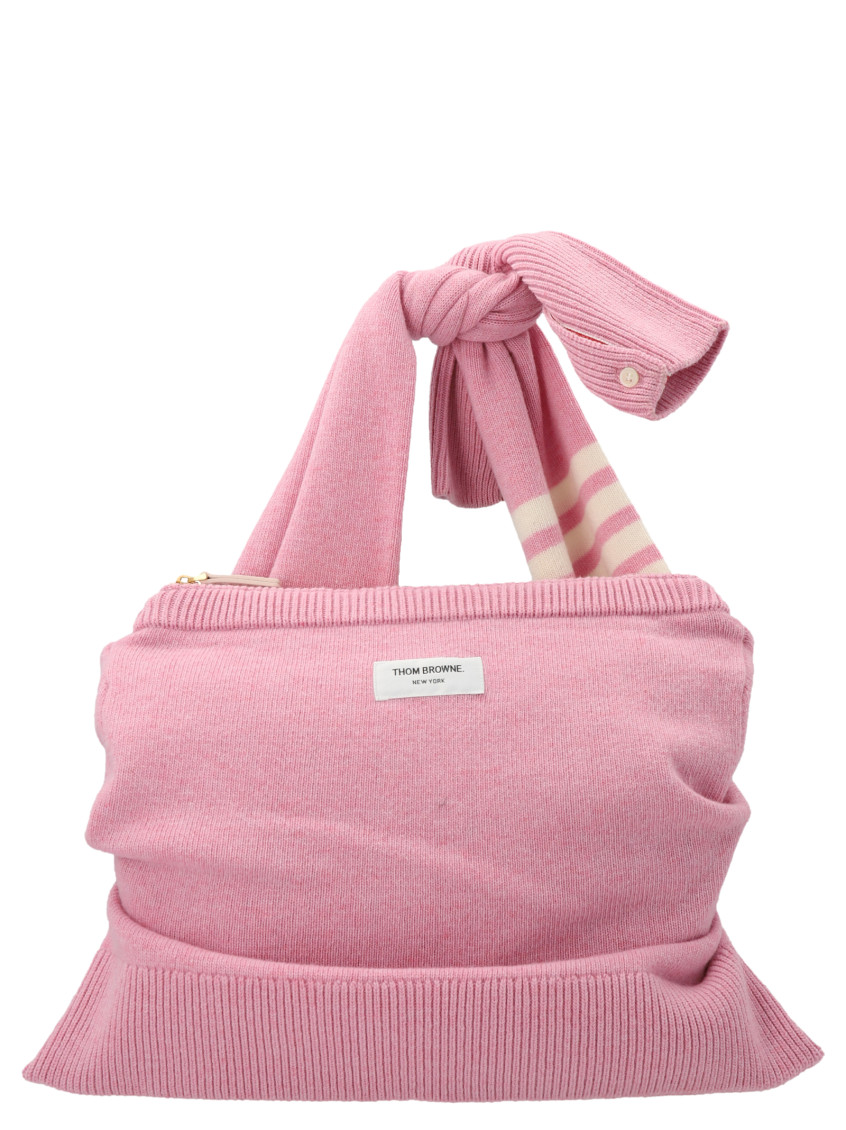 Thom Browne Pink Sweater Bag Tote Bag In Pink