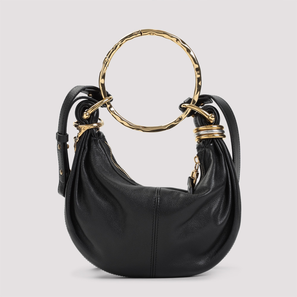 Chloé Mini Bracelet Black Buffalo Leather Handbag In Black