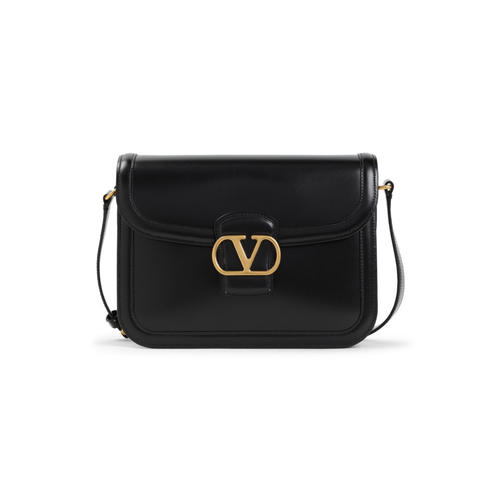 Valentino Garavani 9to5 Leather Shoulder Bag With Vlogo Signature Closure In Black