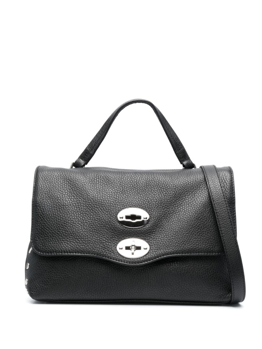 Zanellato Small Leather Handbag With Adjustable Shoulder Strap In Black