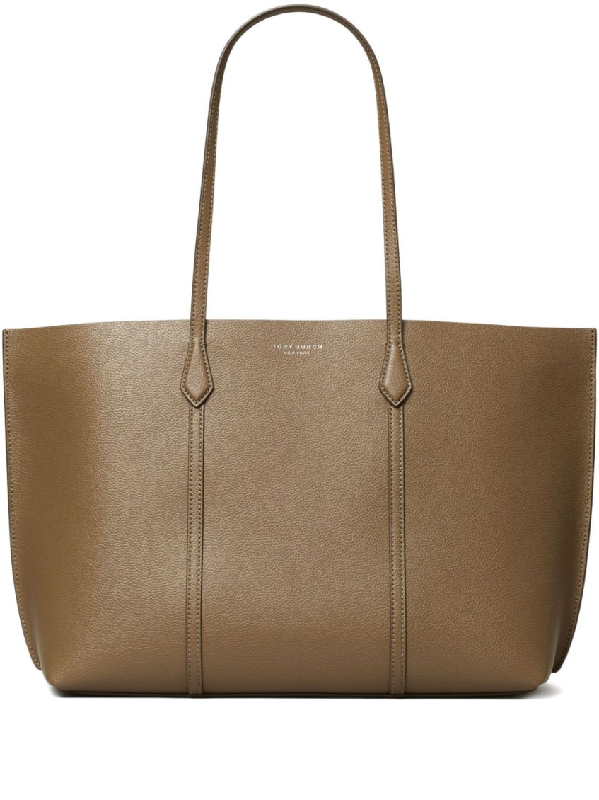 Tory Burch Brown Textured Leather Shopper Bag In Brown