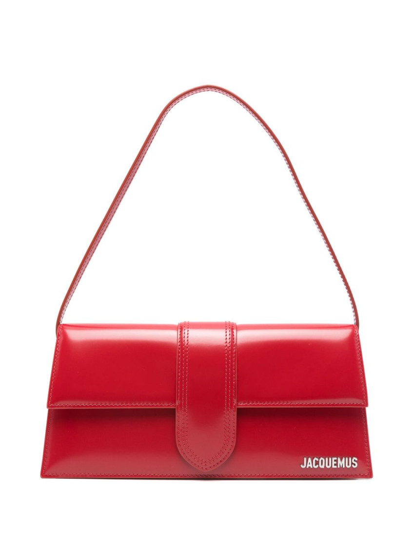 Jacquemus Patent Leather Le Bambino Long Shoulder Bag In Red