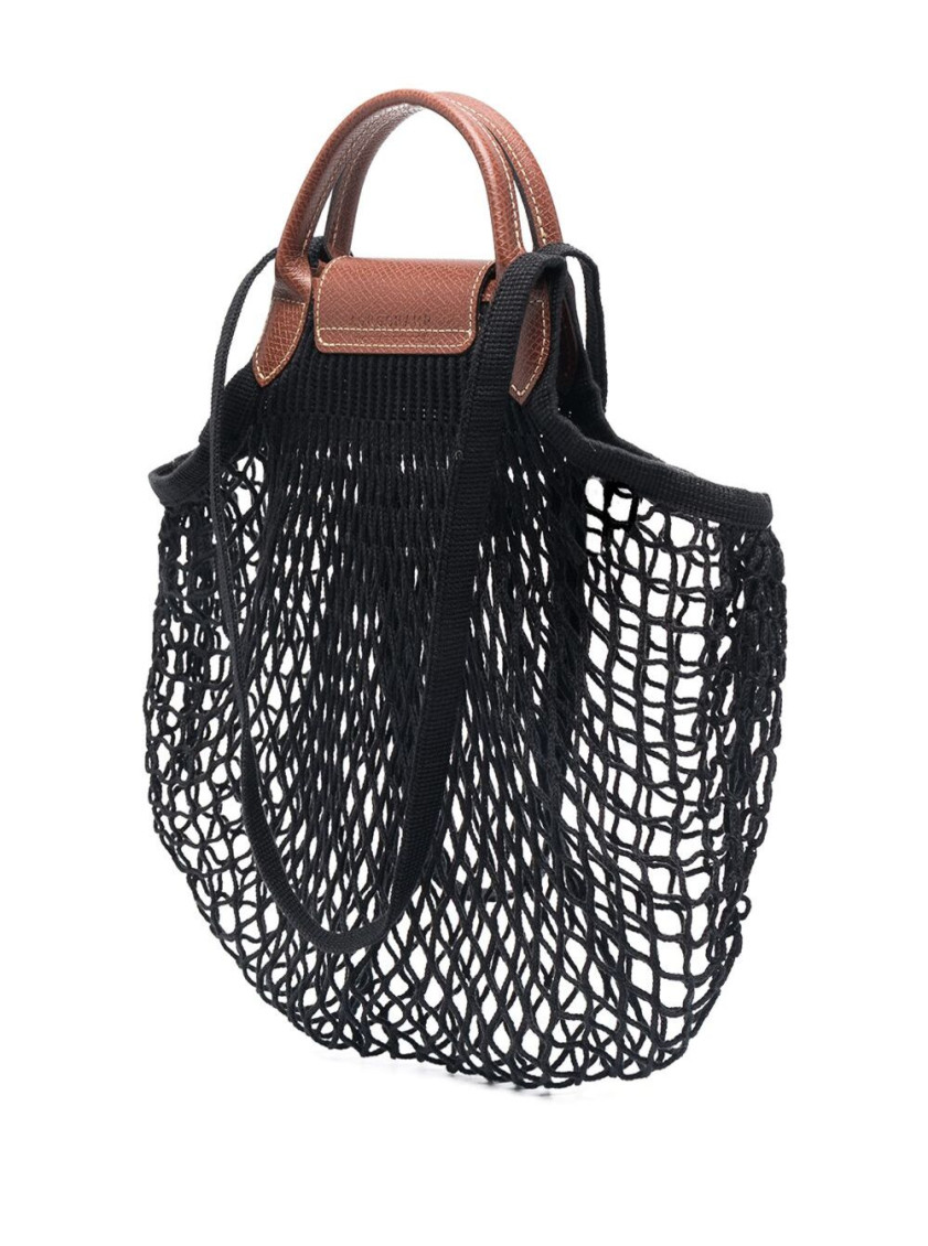 Longchamp Black Le Pliage Filet Tote for Women Online India at Darveys.com