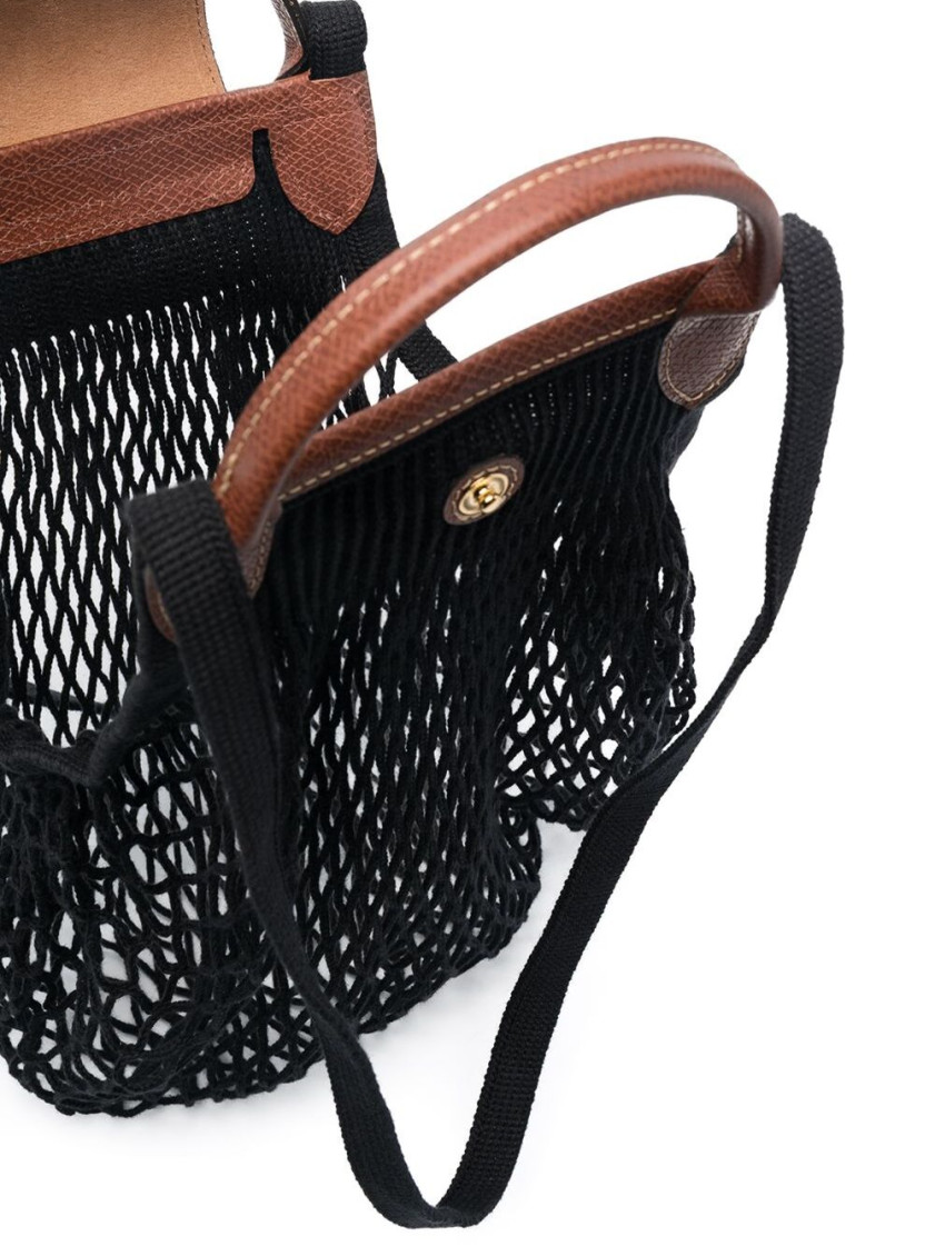 Longchamp Black Le Pliage Filet Tote for Women Online India at Darveys.com