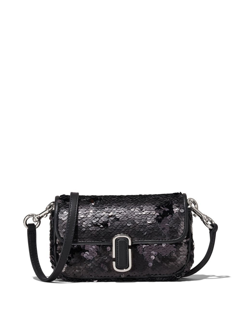 Marc Jacobs Black The Mini Shiny Shoulder Bag In Black