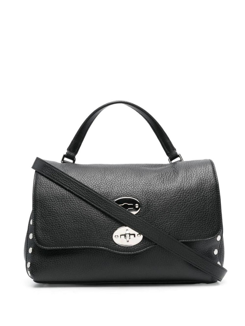 Zanellato Small Leather Handbag With Adjustable Shoulder Strap In Black