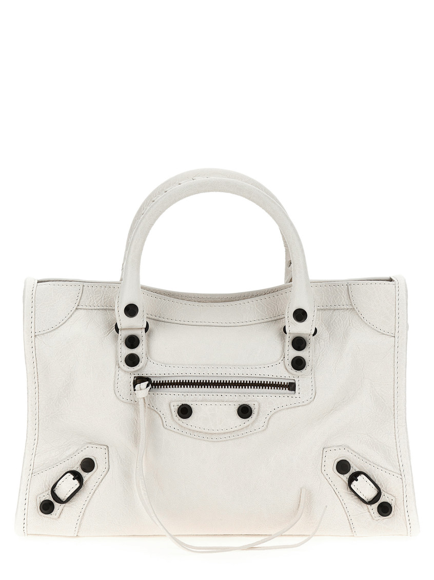 Balenciaga Small Le City Arena Storico Leather Bag In White