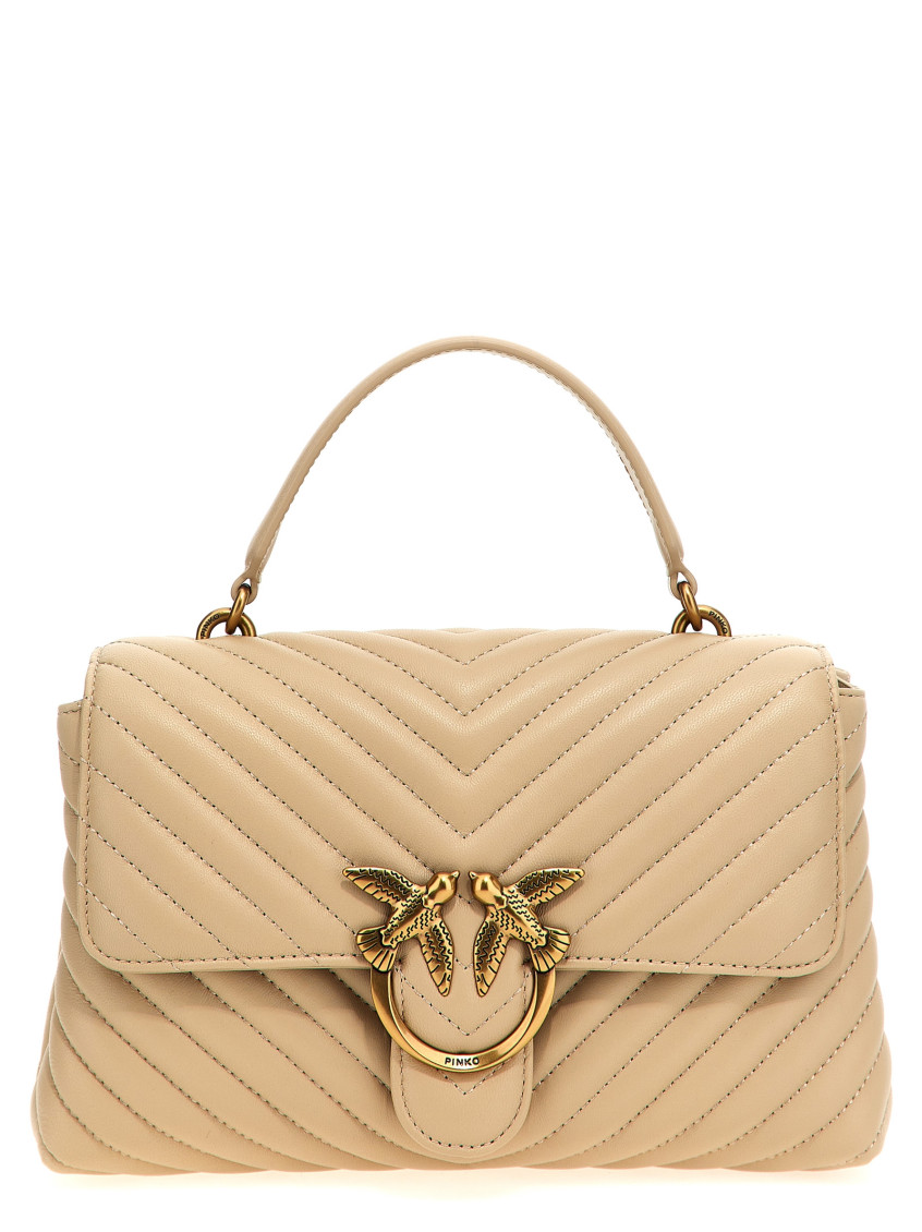 Pinko Beige Love Lady Puff Classic Handbag