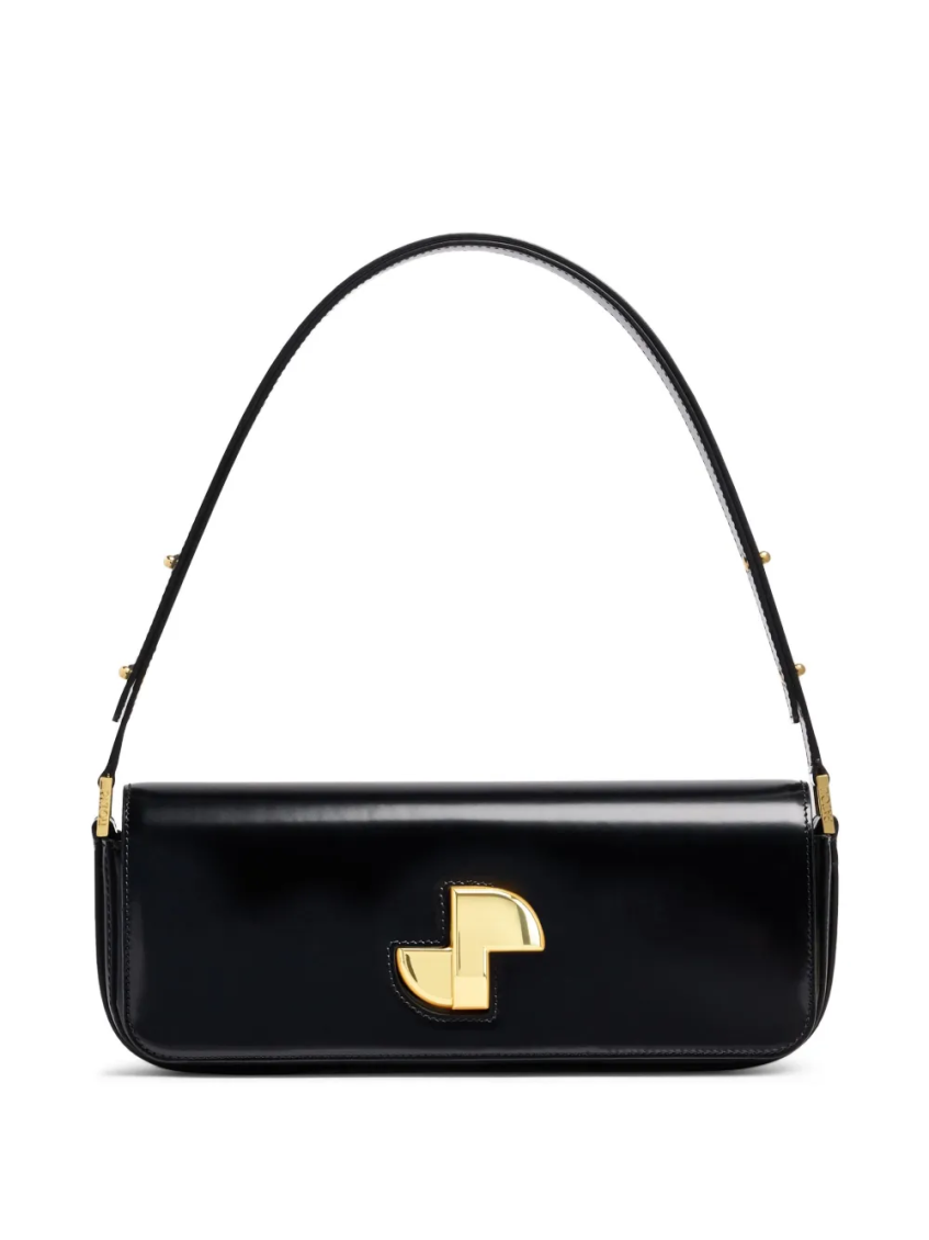 Patou Shoulder Bag With Structured Silhouette And Adjustable Strap In Black