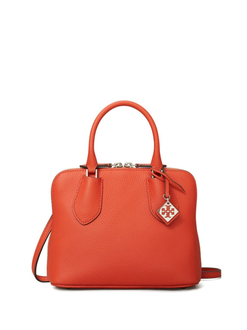 Tory Burch Mini Pebbled Swing Top Handle Bag In Red