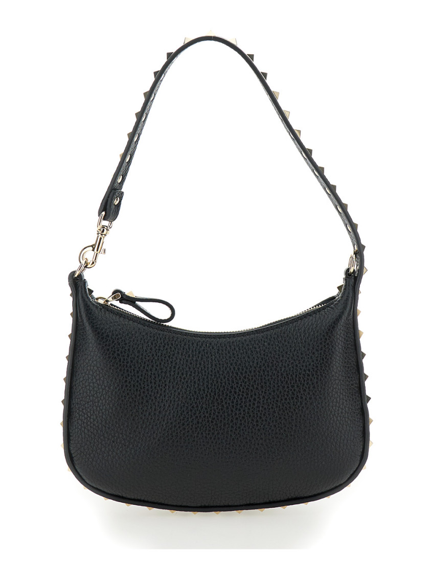 Valentino Black Rockstud Mini Shoulder Bag In Black