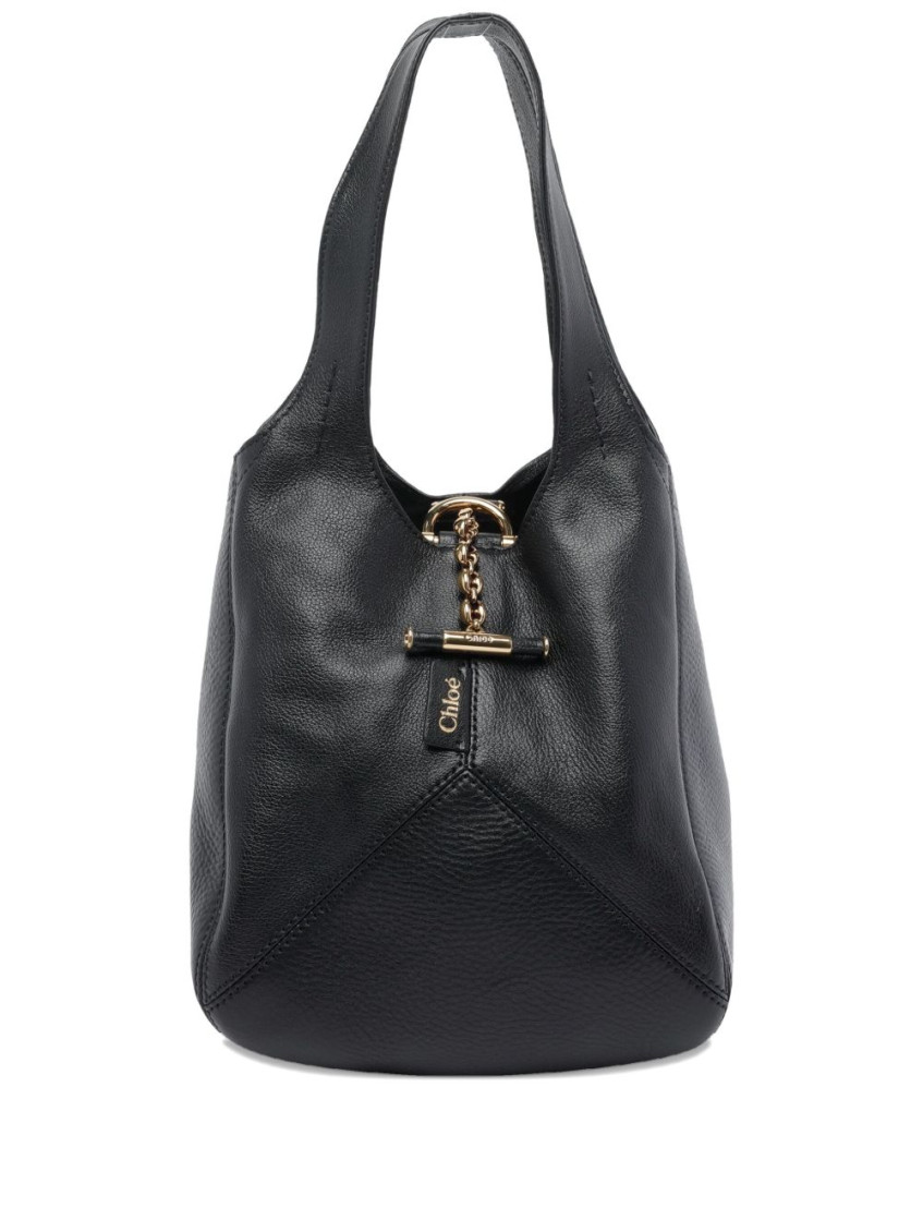 Chloé Balloon Small Grained Leather Bag In Black