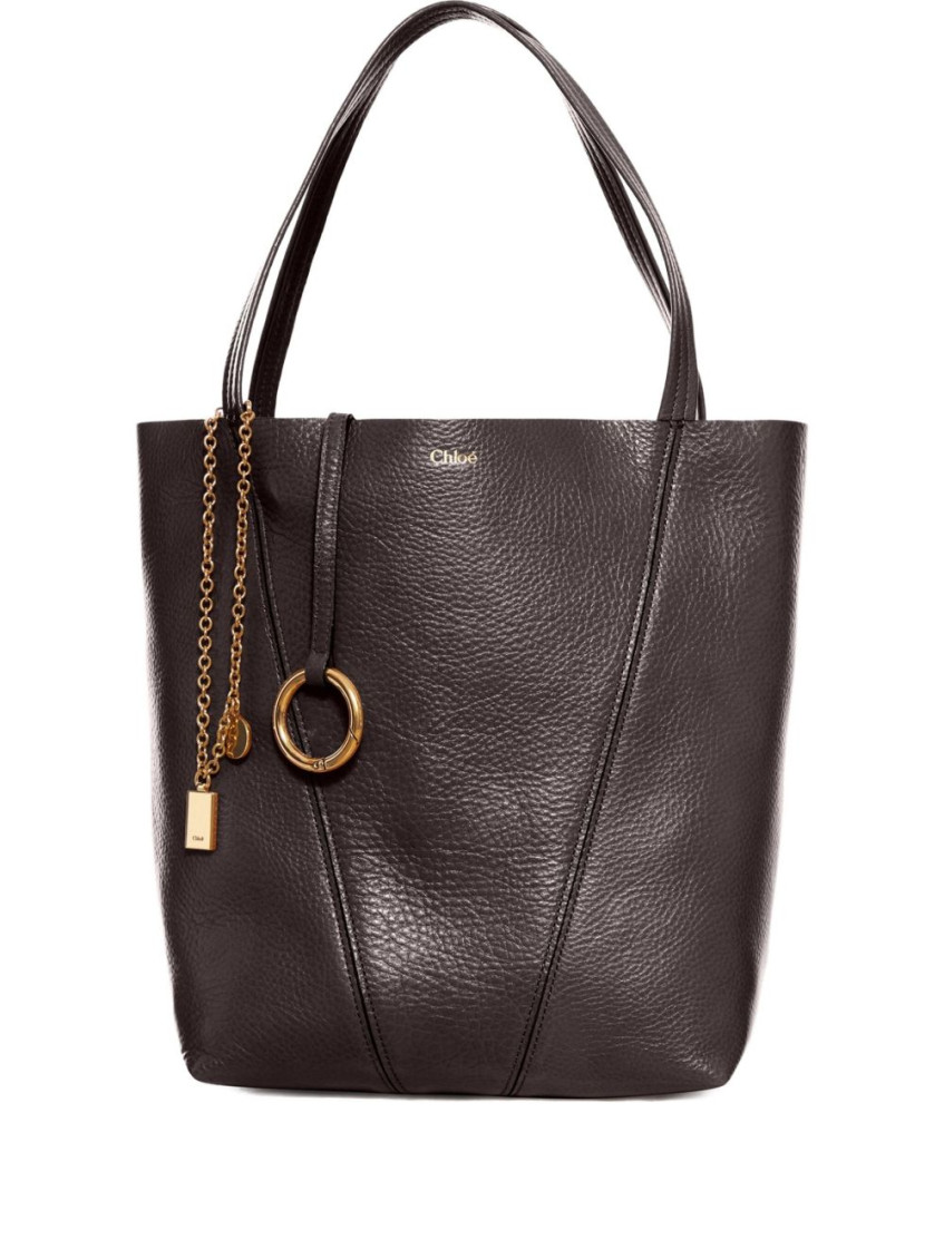 Chloé Women Spin Medium Leather Bag In Brown