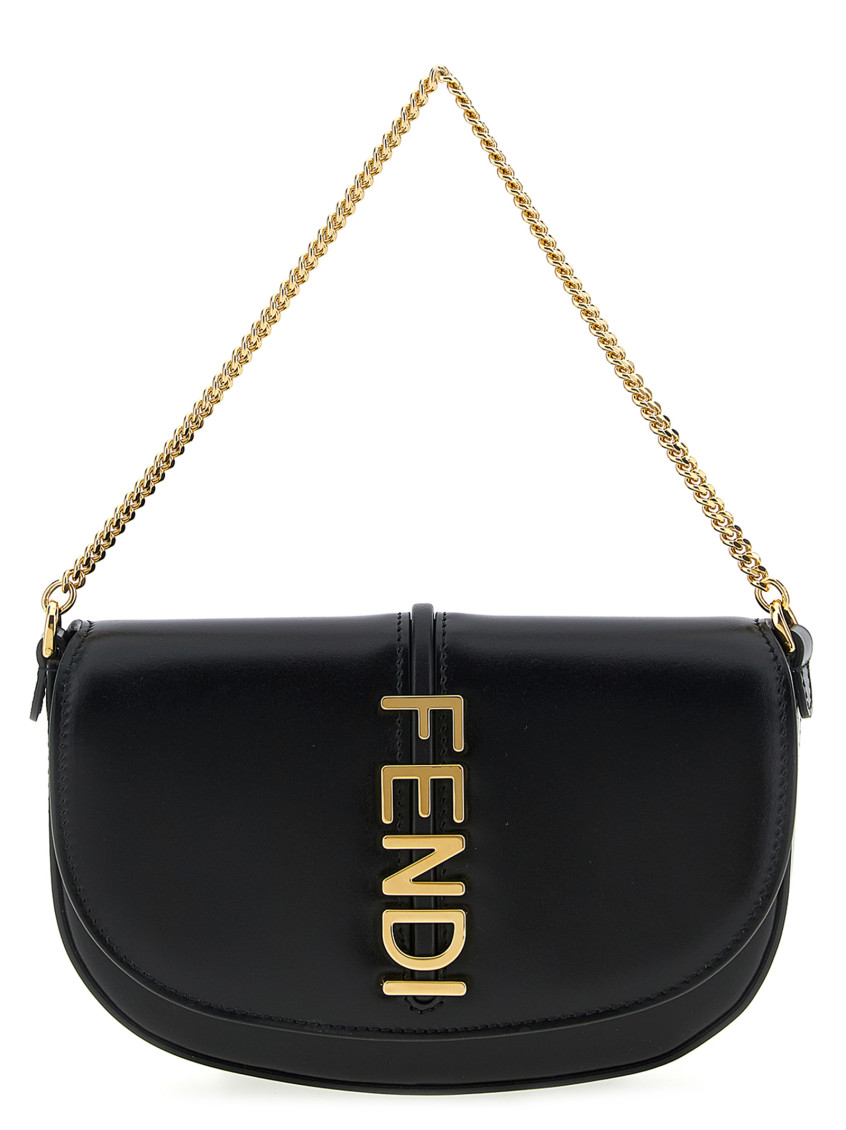Fendi Chain Wallet Gold-tone Hardware In Black