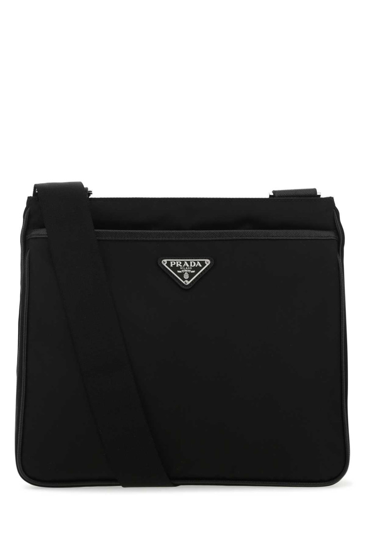 Prada Black Re-nylon Crossbody Bag In Black