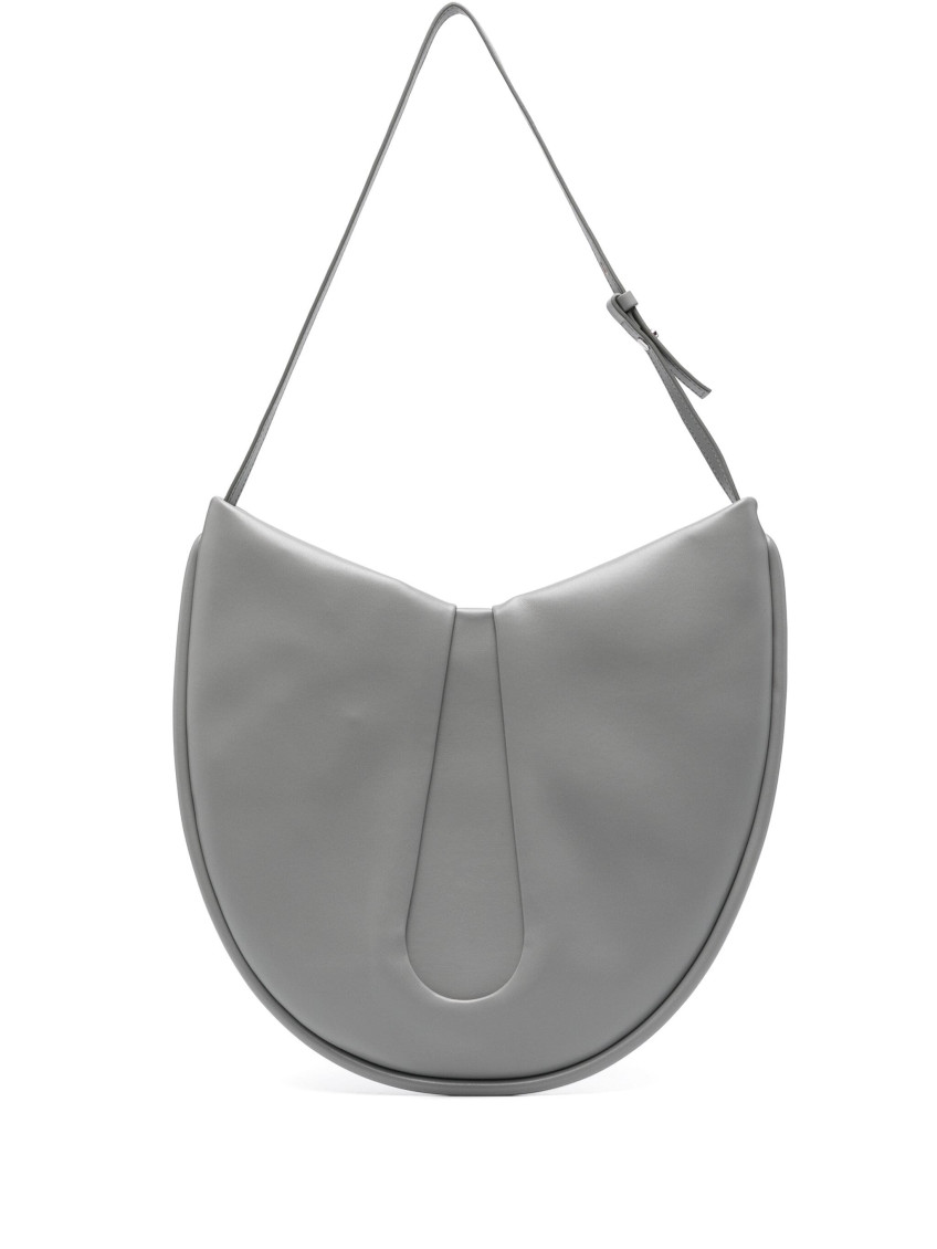 Themoirè Tike Recycled Polyurethane Shoulder Bag With Adjustable Strap In Grey