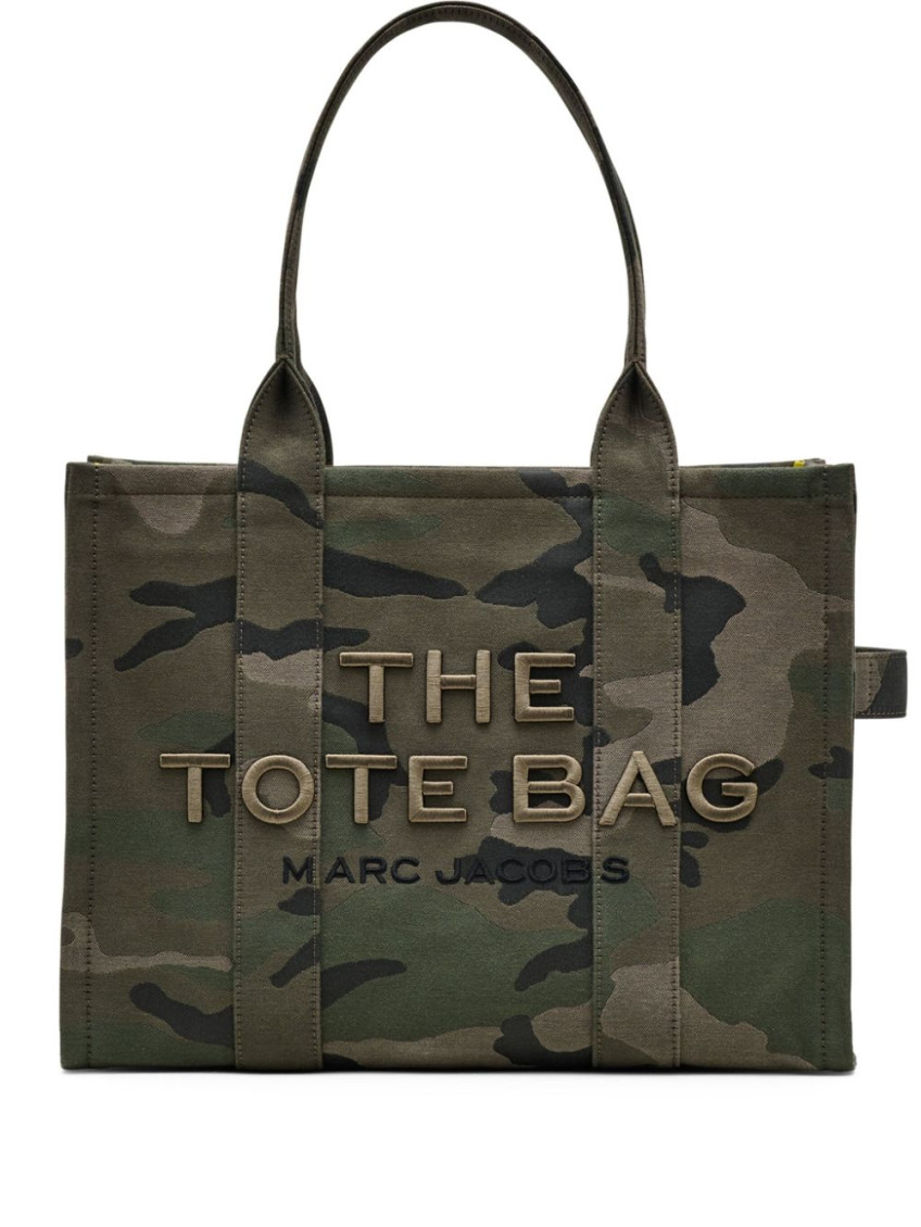 Marc Jacobs Camouflage Jacquard Medium Tote With Versatile Carrying Options In Green